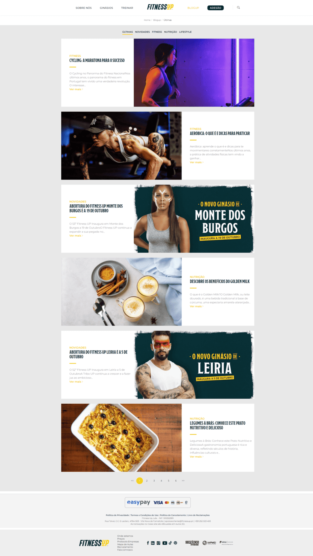 Fitness UP gym chain portal